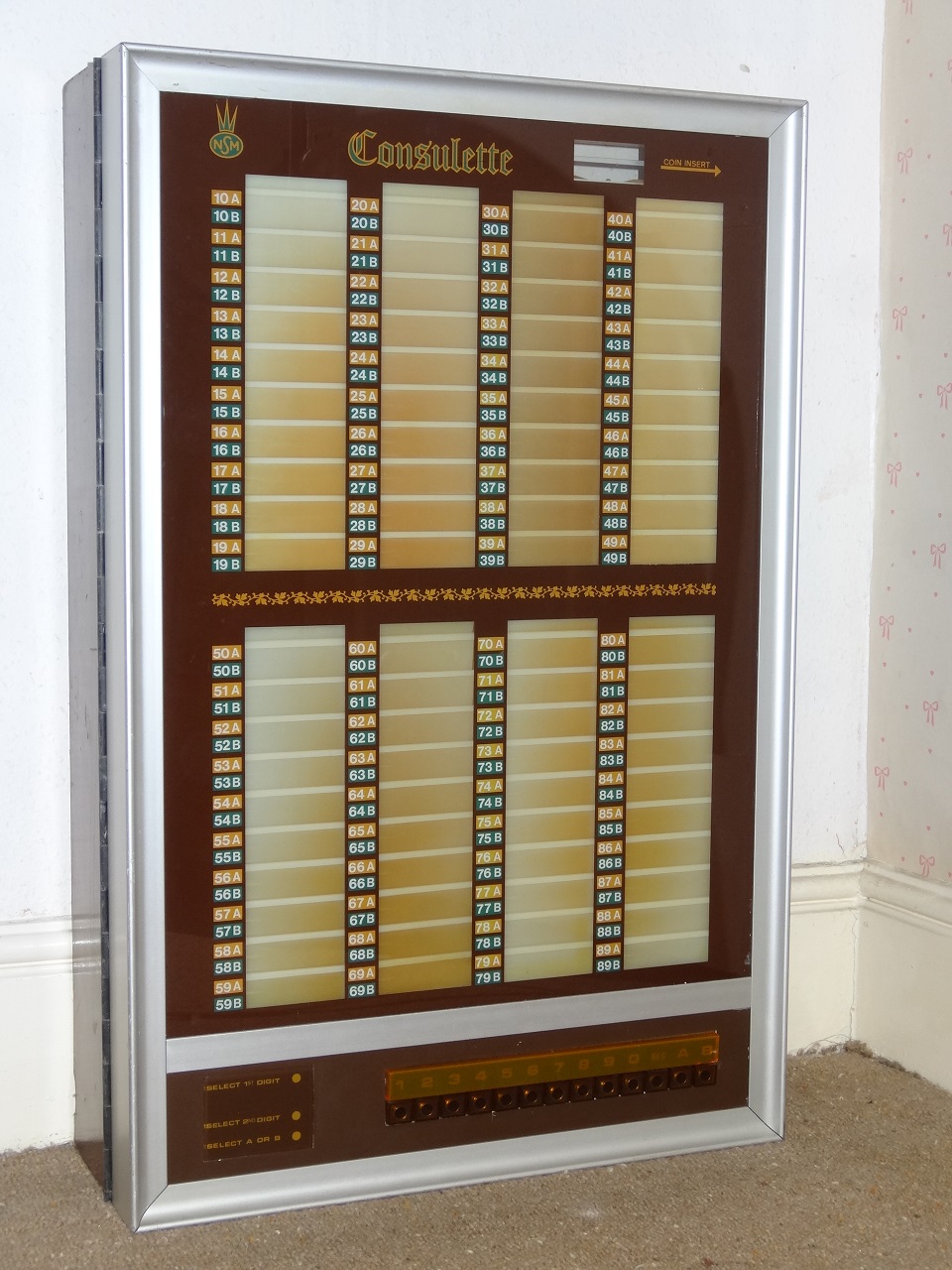 NSM NSM Consulette Jukebox Wallbox Appears To Be Complete See Full Description 
